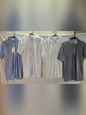 Lot of 4 Collars & Co Men's Size Medium Polo Dress Shirts NWT & NWOT